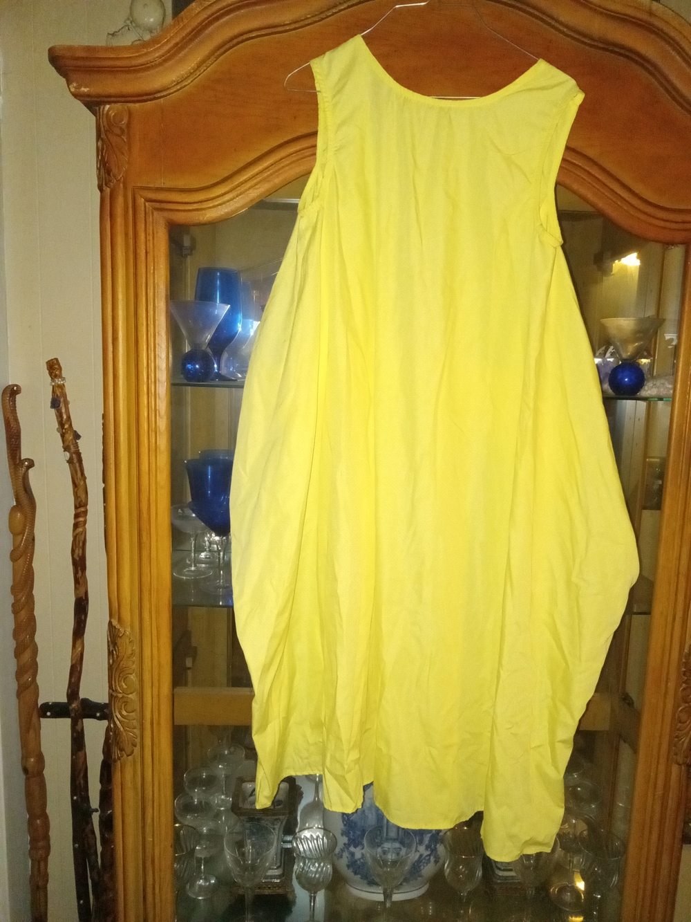 Bright Yellow Sleeveless Midi Dress - Women's Dress